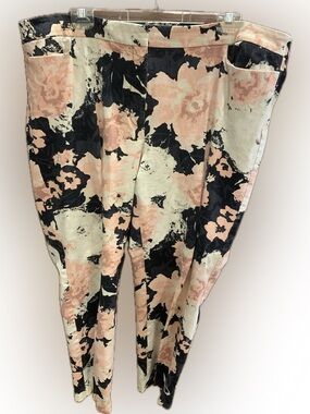 Talbots Hampshire Floral Pants in Pink and Dark Blue